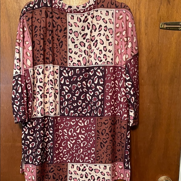 Honeyme Pink and Brown Animal Print Top - Picture 3 of 4